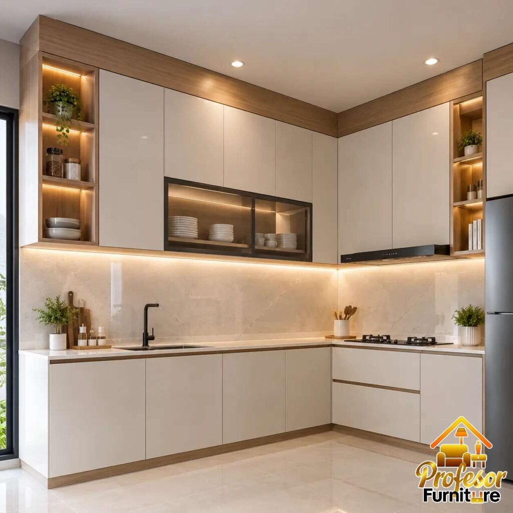 Lemari gantung dapur kayu